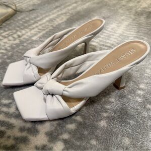 Stuart Weitzman Playa 50 Knot White Heels